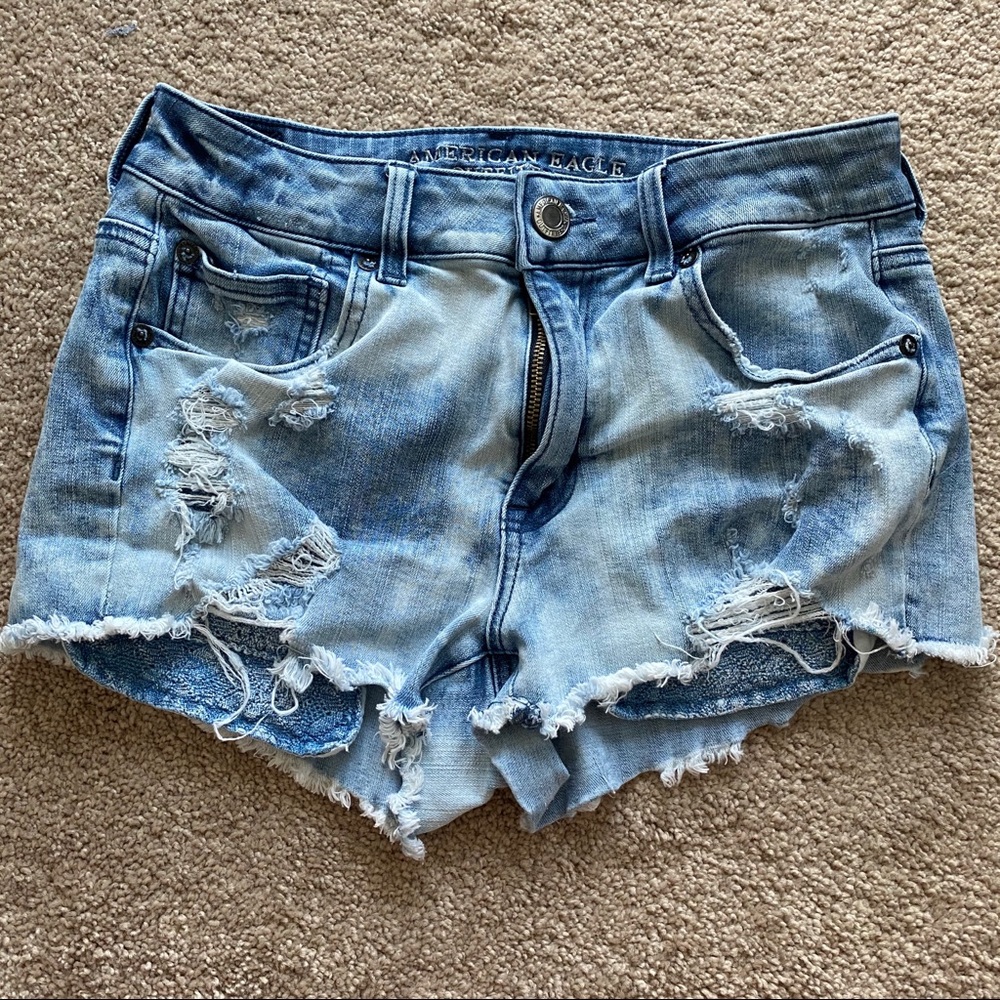 American Eagle Distress Hi-Rise Cutoff Shorts